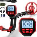 2026 Latest Metal Detector for Adults, Professional Waterproof & Adjustable Stem, Higher Accuracy Gold Detector with LCD, Advanced DSP Chip, 2.26 Pounds Lightweight Suitable for Beach and Backyard (Red)