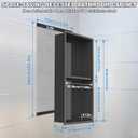 304 Stainless Steel Shower Niche Insert-Glossy Black 24 x 12" No Tile Needed Bathroom Niche for Shower Wall-Double Shelves Built in Shower Shelf-Waterproof Recessed Cabinet for Bathroom Living Room