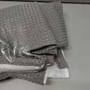 Dynamene Extra Long Shower Curtain, 84 Inch Long Waffle Fabric Shower Curtain for Bathroom, Tall Waterproof Cloth Shower Curtain Liner Set with Hook, Snap in Liner, Mesh Top Window, Dark Grey, 72x84