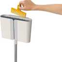 Joseph Joseph CleanTech Wall-Mounted, Adjustable Long Handle Broom Sweeper with Dust-Shield Storage, Indoor Sweeping Floor Brush with Soft Bristles