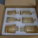 SUPMIND 12pcs Glass Bud Vase Set, Small Gold Amber Flower Vases for Centerpieces in Bulk, Mini Vintage Vase for Wedding, Home,Table Decoration