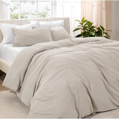 Microfiber Duvet Cover Set - Ultra Soft Washed Microfiber - King/California King - Linen-Like Look - Easy Care - Breathable Fabric - Our Softest Duvet Cover Set (King/Cal King, Fog)