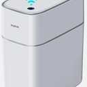 JOYBOS Trash Can with Lid Automatic Garbage Can, 3.8 Gallon Slim Small White Plastic Smart Trash Bin, Narrow Motion Sensor for Bedroom, Bathroom, Toilet Office