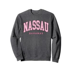 Nassau Bahamas Preppy Retro Throwback Pink Womens Souvenir Sweatshirt Size 2XL