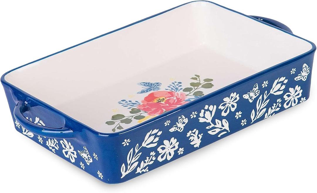 Wisenvoy Casserole Dish 9x13 Baking Pan Casserole Dishes For Oven Baking Dish Ceramic Lasagna Pan Baking Dishes For Oven (Blue)