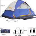 ASFANES Sundome Camping Tent with Rainfly, 2/4/6/10 Person Tent Sets Up in 10 Mins, Weatherproof Shelter for Camping, Festivals, Backyard, Sleepovers, & More