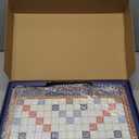 Crossword Game with Magnetic Letter Tiles, Foldable Board into Portable Carry Case, Luxury Edition Word Building Game with Rotating Wooden Board, Educational Family Board Game for 2-4 Players