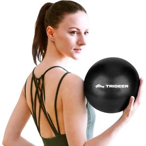 Trideer 9-Inch Pilates Ball, Small Exercise Ball for Yoga, Core Training, Physical Therapy, Balance, Stability and Stretching Pilates Equipment with Inflation Straw (Black)
