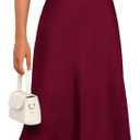 KIRUNDO Women's 2026 Spring Summer Satin Wedding Guest Midi Dress Off The Shoulder Wrap Party Cocktail Formal Prom Dresses (Large, Dark Wine Red)