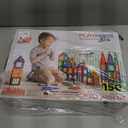 Playmags 150-Piece Magnetic Tiles Building Set  3D Magnet Building Blocks, Creative Imagination, Inspirational, Educational STEM Toys for Kids with 1 Car