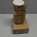 Sweese 2.5 Ounce Espresso Cups Set of 4, Porcelain Stackable Coffee Cups with Saucers and Metal Stand, Multicolor