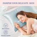 2 x BEDELITE Satin Pillowcase for Hair and Skin, Super Soft Similar to Silk Pillow Cases 4 Pack with Envelope Closure, Cooling Pillowcases for Women Men (20"x40" King Size, Stone Blue)