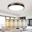 Ken & Ricky Flush Mount Ceiling Light, Dimmable Led Close to Ceiling Light Fixtures for Kitchen Bathroom Bedroom Hallway 5cct (Light Wood, 16 Inch)