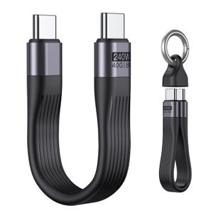 VAFOTON PD 240W Short USB C Cable/USB 4.0 USB C Short Cable/40Gbps Data Transfer, 8K 60Hz Video Display, Thunderbolt 3/4 for 1Phone16/15, Ma-Book/1Pad Series, Samsung Galaxy, Android Auto, VR