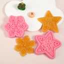 2 x 4 Pcs Christmas Santa Claus Silicone Molds, Snowflake Chocolate Fondant Mold, for Cupcake Toppers Cake Decorations Candy Sugar Craft Chewing Gum Desktop Decor Ornaments Resin Pendant Clay