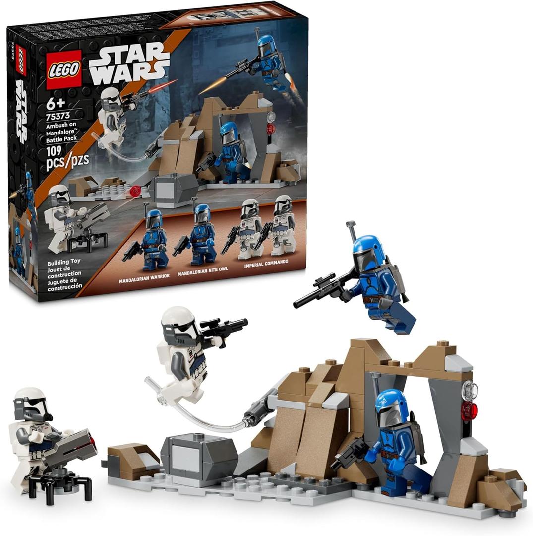 LEGO Star Wars: The Mandalorian Ambush on Mandalore Battle Pack, Building Toy with 4 Star Wars Mini figures, Collectible Brick Built Playset, Star Wars Gift Idea for Boys and Girls Ages 6 and Up, 75373