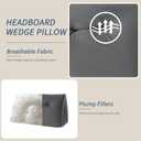 Headboard Wedge Pillows Twin/Twin XL, Ergonomic Bed Triangular Headboard Pillow, Thickened Backrest Cushion for Reading in Dorm Bed Sofa, Dark Grey, 39in