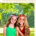 Groovy Retro Flower Sunglasses Headbands Party Favors Daisy Flower Costume Accessories Set 60s 70s Party Gifts for Kids (12 Pcs)