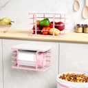 2 Pack Trash Bag Holder with Bamboo Top,Stackable Storage Bathroom Organizer Kitchen Laundry Pantry Organizers for Countertop Organization,Pink