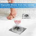 INVIHUG, 25 Pack, Disposable Shower Drain Hair Catcher Mesh Stickers, Disposable Hair Drain Catcher.(White,4.1inch), Hc2-4.1inRound-25