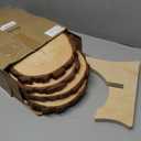 Chunful 4 Tier Round Natural Wood Cupcake Dessert Stand, Cup Cake Tower Stand Holder, Wooden Cake Display Tiered Centerpiece for Party, Birthday, Wedding, Baby Shower, Holiday Decoration