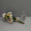 LUEUR Artificial Hydrangea in Vase for Home Decor, Fake Silk Pink Flower Bouquet Artificial Flowers with Pot, Faux Dahlia Arrangement for Fall Spring Living Room, Centerpiece Table Decorations