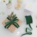 MEEDEE Hunter Green Velvet Ribbon 5/8 Inch Single Face Nylon Velvet Ribbon 25 Yards Velvet Green Ribbons for Christmas Tree, Ornaments, Gift Wrappig, Rustic Wreath, Invitations, Bouquet, Sewing Crafts