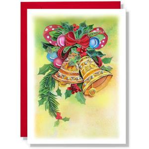 Jingle bells Christmas Card, Merry Xmas Greeting Card, Watercolor Artful Quilling Quilled Card for Holiday, Happy New Year, for Mom, Dad, Grandma, Friend, Boss, Co-worker (Ringbell) Jingle bells Christmas Card, Merry Xmas Greeting Card, Watercolor Artful Quilling Quilled Card for Holiday, Happy New Year, for Mom, Dad, Grandma, Friend, Boss, Co-worker (Ringbell)