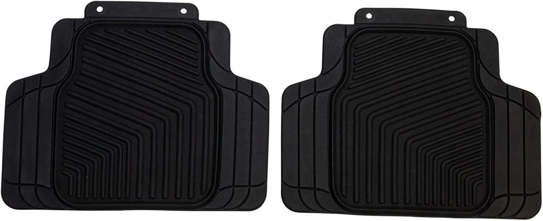 Black Rubber Floor Mat Set of 2