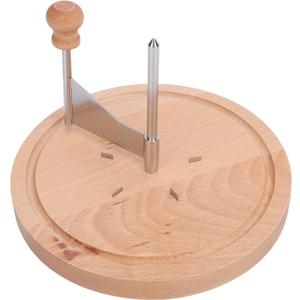 Kikumi Cheese Shaver, Spiral Cheese Curler with Beech Wood and 304 Stainless Steel Blade for Cutting and Chocolate, Home Parties, Restaurants