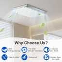 Bathroom Exhaust Fan, 110 CFM 1.0 Sone Quiet Bathroom Fan, Ceiling Mount Ventilation Fan for Home/Office/Hotel, 26W Energy-Saving, Square, White