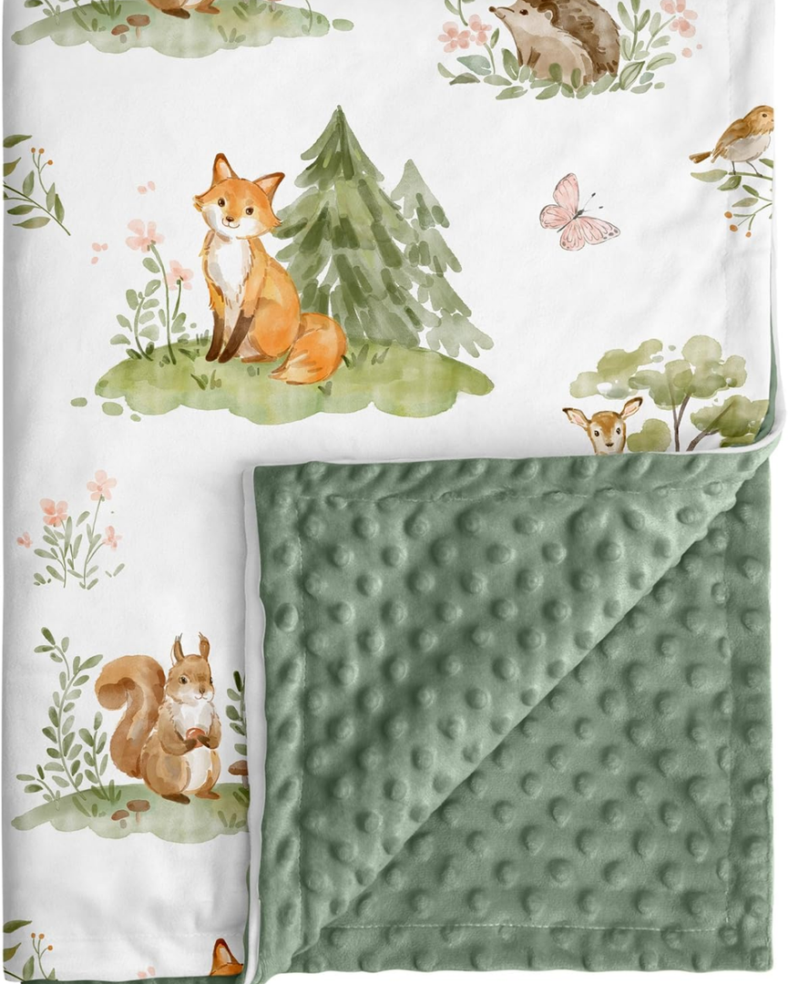 Baby Blanket for Boys Girls, Super Soft Double Layer Minky Dot Blanket with Woodland Animals, 30x40 Inch Lightweight Dotted Backing for Infant Toddler Nursery Crib, Sensory Security Throw
Amazon's Choice