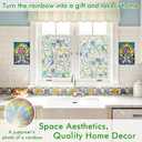 SOMWISE Rainbow Window Privacy Film,Heat Control,UV Blocking,Anti-Glare,Day & Night Privacy Protection & Decoration for Home, Bathroom,Glass Door,Static Cling,Renter-Friendly with Installation Tools