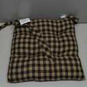 VHC Brands, Black Check, Cotton, 14x14 Chair Pad, Black