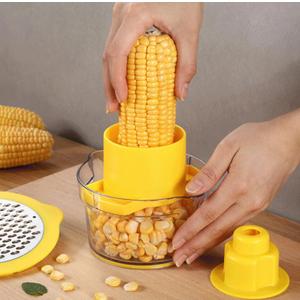 Corn Cob Stripper & Peeler - Corn Remover & Cutter with Built-In Cup Grater & Ginger Grater
