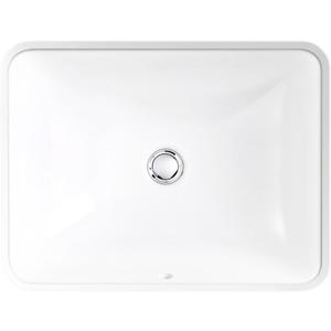 KOHLER 20000-0 Caxton Rectangle Undermount Bathroom Sink with Overflow Drain, 20-1/4" W x 15-11/16" D, White