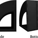 SAYEEC 2Pcs Magazine Holder Plastic File Sorter Binder Holder for Desk Folder Organizer Stand Book Shelf Dividers Vertical Filling Storage Rack Desktop Bookshelf Display Box for Office School (Black)