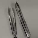 Hotec Stainless Steel Kitchen Tongs Set of 2 - 9" and 12", Locking Metal Food Tongs Non-Slip Grip