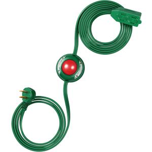 DEWENWILS 12 FT Extension Cord with Multiple Outlets, ON/Off Foot Switch Power Cord, Angled Flat Plug, 2-Prong 3 Outlets, 16/2C, Green, ETL Listed
