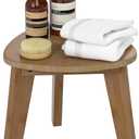 Domax Beautiful Bamboo Shower Bench for Inside Shower - 12 inch Non-Slip Waterproof Shower Stool for Shaving Legs Small Corner Shower Foot Rest Bathroom Bath Seat Spa Foot Rest Shaving Stool, Walnut
