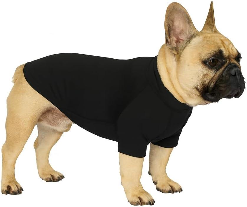 Premium Yoga-Fabric Dog T-Shirt  Breathable, Stretchy, Anti-Shedding Pet Clothes for All Seasons, Small to Large Dogs Black S