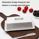 Ceramic Butter Dish With Lid for Countertop, Covered Butter Holder With Lid, White Butter Container, Butter Tray With Handle