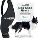 Ortocanis Dog Knee Brace for Hind Leg Support Flexible Neoprene Knee Brace for Dogs with Joint Instability, Torn ACL, Limping or Osteoarthritis Comfortable Support for Recovery (Large, Right Leg)