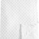 david's kids Micro Fleece Minky Baby Blanket for Boys Girls Neutral with Double Layer and Soothing Raised Dots, 40x50 Inches Breathable and Soft Lightweight Receiving Blanket for Newborns, White