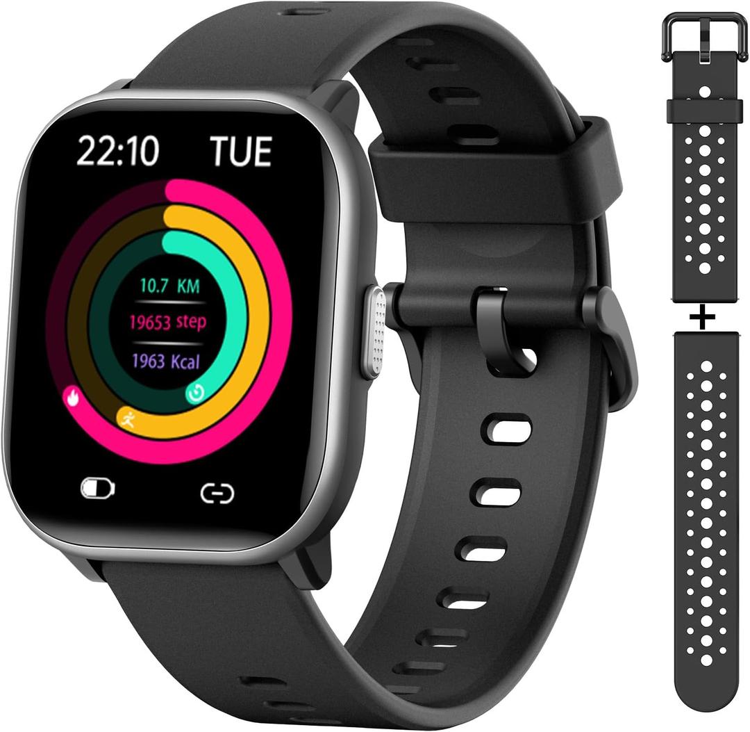 Kids Watch for Girls Boys with IP68 Waterproof, Girls Watch with 19 Sports Modes, Sleep Tracking, Pedometer, Stopwatch, Kids Activity Tracker, Birthday Gifts for Girls Age 6-15 Years Old (Black)