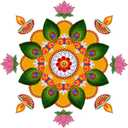 Diwali Decorations for Home Vinyl PVC Diwali Rangoli Sticker for Home Floor Entrance Table Indian Wedding Festival Decorations and Gifts (Large)