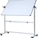 VIZ-PRO Double-Sided Magnetic Mobile Whiteboard, 48 x 36 Inches, Aluminium Frame and Stand