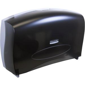 Kimberly Clark Professional Combo Unit Toilet Paper Dispenser (09551), Cored Standard Roll Compatible, Smoke (Black), 13.1" x 20.4" x 5.8", 1 / Case