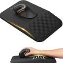 ProtoArc Ergonomic Mouse Pad with Wrist Rest, MP50 Mousepad with Massage Design, Soft Memory Foam and Non-Slip PU Base for Pain Relief, Desk, Home, Office, 12x8 Inches, Black