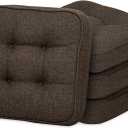 GOFORIT Chair Cushions Set of 4,Tufted Shredded Memory Foam Chair Pads, Non-Slip Seat Cushions with Removable Cover, 4 Pack,Brown